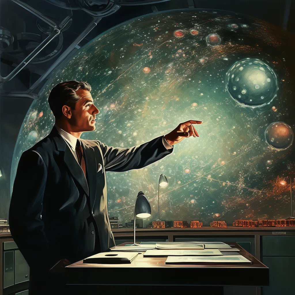 Chief Executive Jiminez pointing to a map of The Sphere